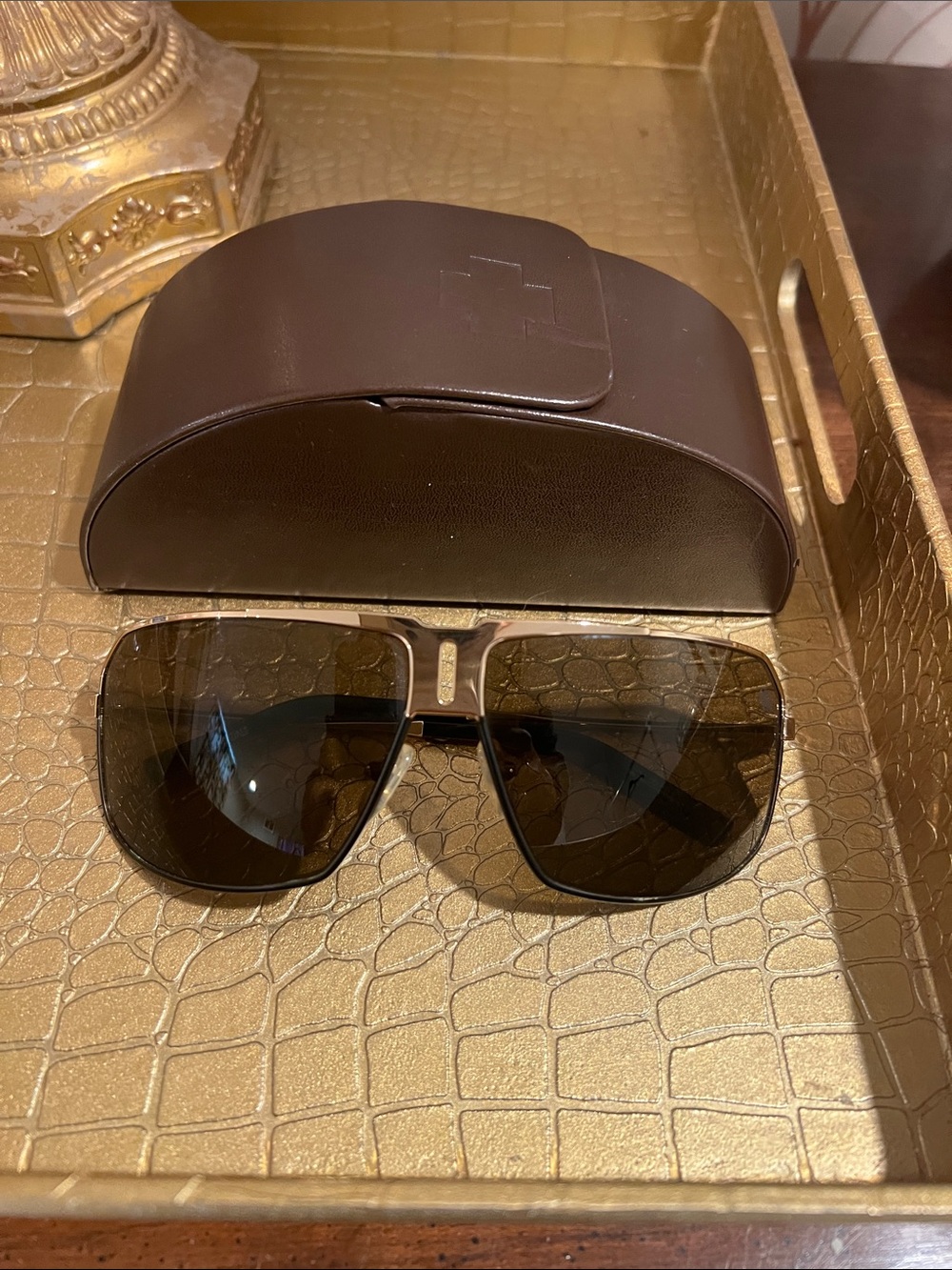 SPY Cloverdale Sunglasses Brown Lenses Gold Frame